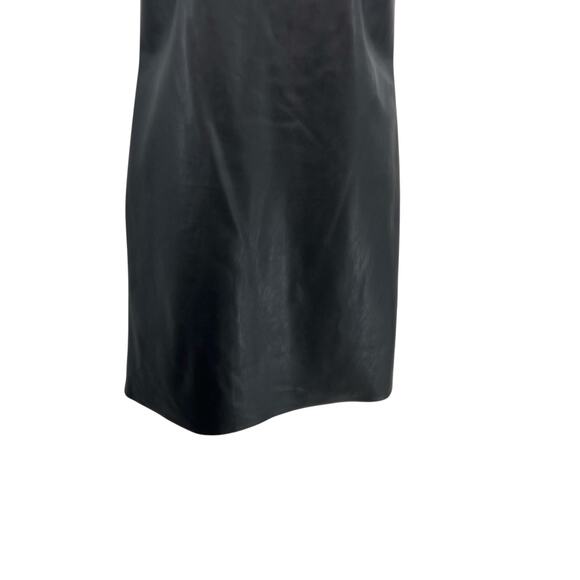 Wolford Vegan‎ Dress Shift Short Sleeve Faux Leather Black Size 40 US 10 - Picture 6 of 15